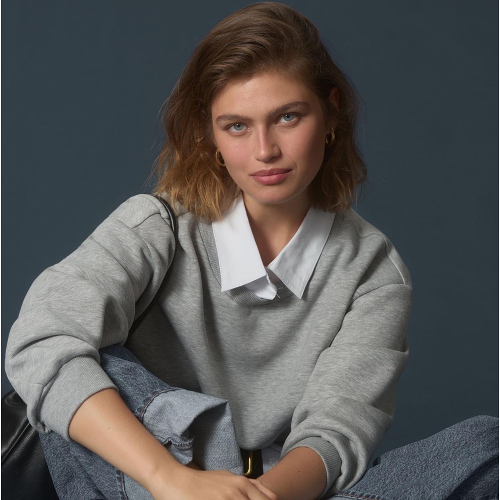 NWT Maeve By Anthropologie Layered Oversized Twofer Sweatshirt XSmall